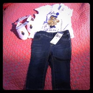 NWT Ralph Lauren infant jeans, shirt, and shoes!